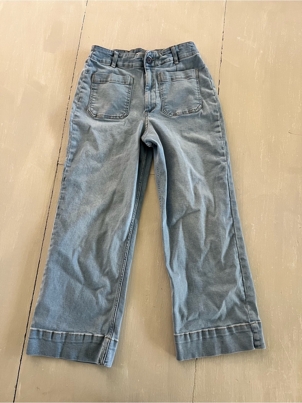 Bagatelle Collection NY Size 29 Light Wash Cargo Utility Jeans Y2K Wide Leg